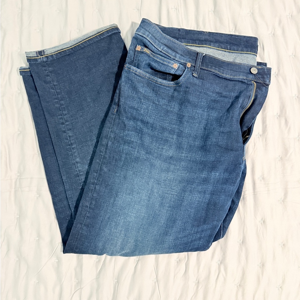 Ralph Lauren Medium Indigo Hampton Relaxed Straight Stretch Jean Big & Tall